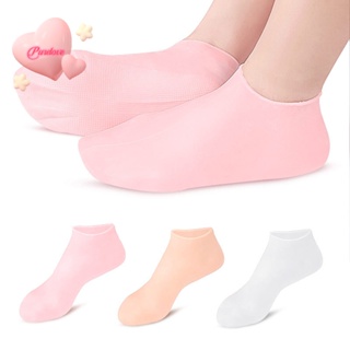 Purelove&gt; ใหม่ ถุงเท้าซิลิโคนเจล ให้ความชุ่มชื้น ดูแลผิวเท้าแตก 1 คู่