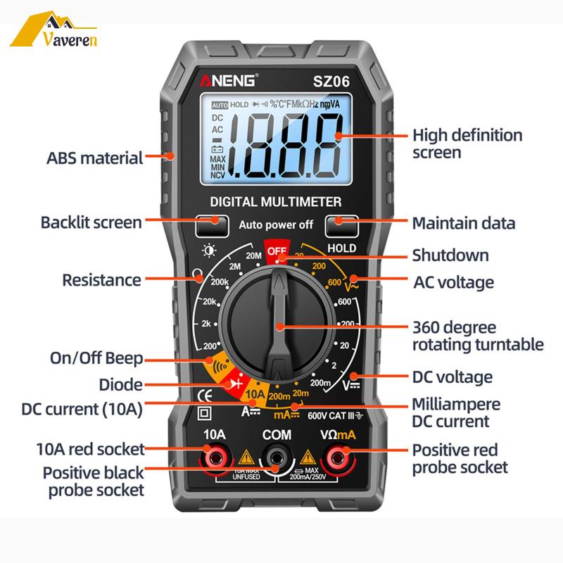 vaveren-เครื่องทดสอบมัลติมิเตอร์ดิจิทัล-สําหรับแบตเตอรี่-ยานพาหนะยิงปืน