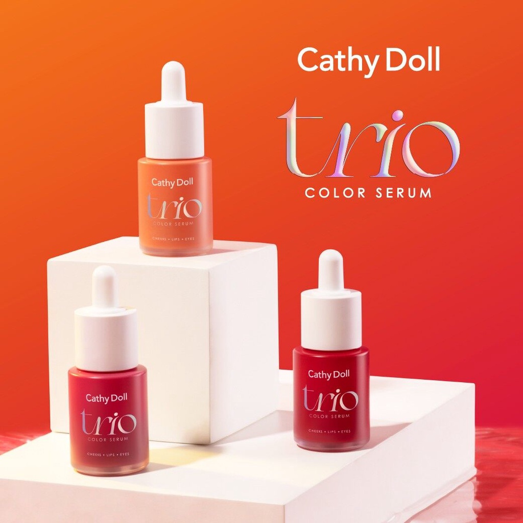 Cathy Doll Trio Color Serum เซรั่มสีนัว ลิปสติก อายแชโดว์ บลัชออน ตา ...