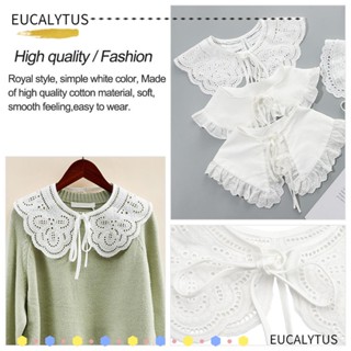 Eutus เสื้อเบลาส์ คอปก แต่งลูกไม้ ลายดอกไม้ สไตล์วินเทจ