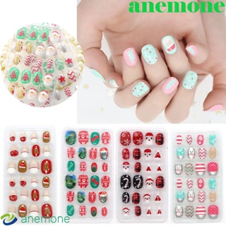 Anemone เล็บปลอม ลายคริสต์มาสน่ารัก DIY สําหรับตกแต่งเล็บ