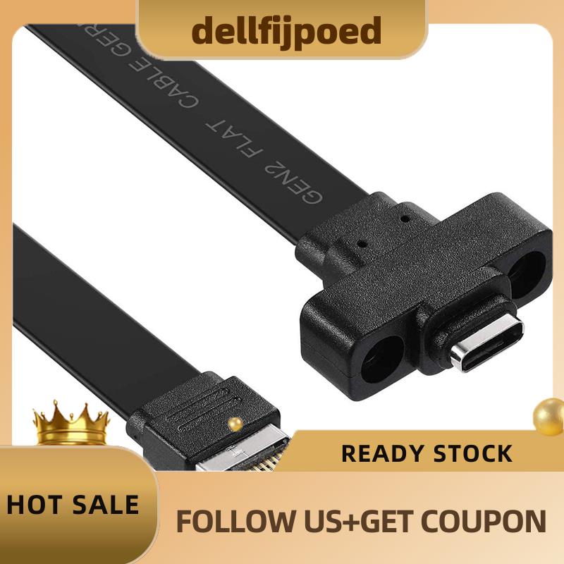 dellfijpoed-สายเคเบิลอะแดปเตอร์ภายใน-usb-3-1-type-e-เป็น-type-c-gen-2-10-gbit-s-พร้อมสกรู-2-ตัว-50-ซม