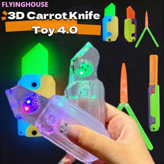 Luminous 3d Printing Gravity Small Radish Knifes Mini Model Push Card Student Prize Pendant Decompression Toy Gift For Boys