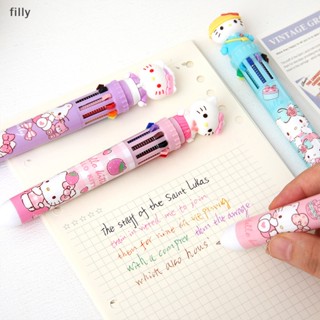 Sanrio Kawaii Hello Kitty ปากกาลูกลื่น 10 สี สําหรับโรงเรียน สํานักงาน