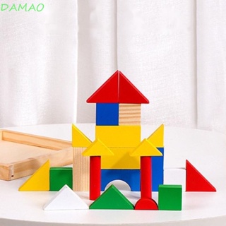 Damao บล็อกตัวต่อไม้ปริศนา หลากสี พร้อมกล่องเก็บ ขนาดเล็ก ของเล่นเสริมการเรียนรู้ สําหรับเด็กก่อนวัยเรียน 26 ชิ้น