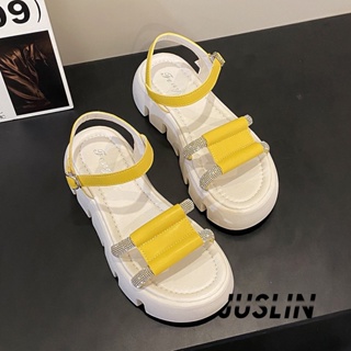 JUSLIN   รองเท้าแตะผู้หญิง ส้นแบน ใส่สบาย สไตล์เกาหลี รองเท้าแฟชั่น 2023 ใหม่  รุ่นใหม่ fashion สบาย Trendy B98G0U8 37Z230910