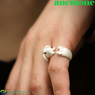Anemone แหวนนิ้วมือ รูปกระต่ายน่ารัก สไตล์พังก์ สําหรับผู้หญิง