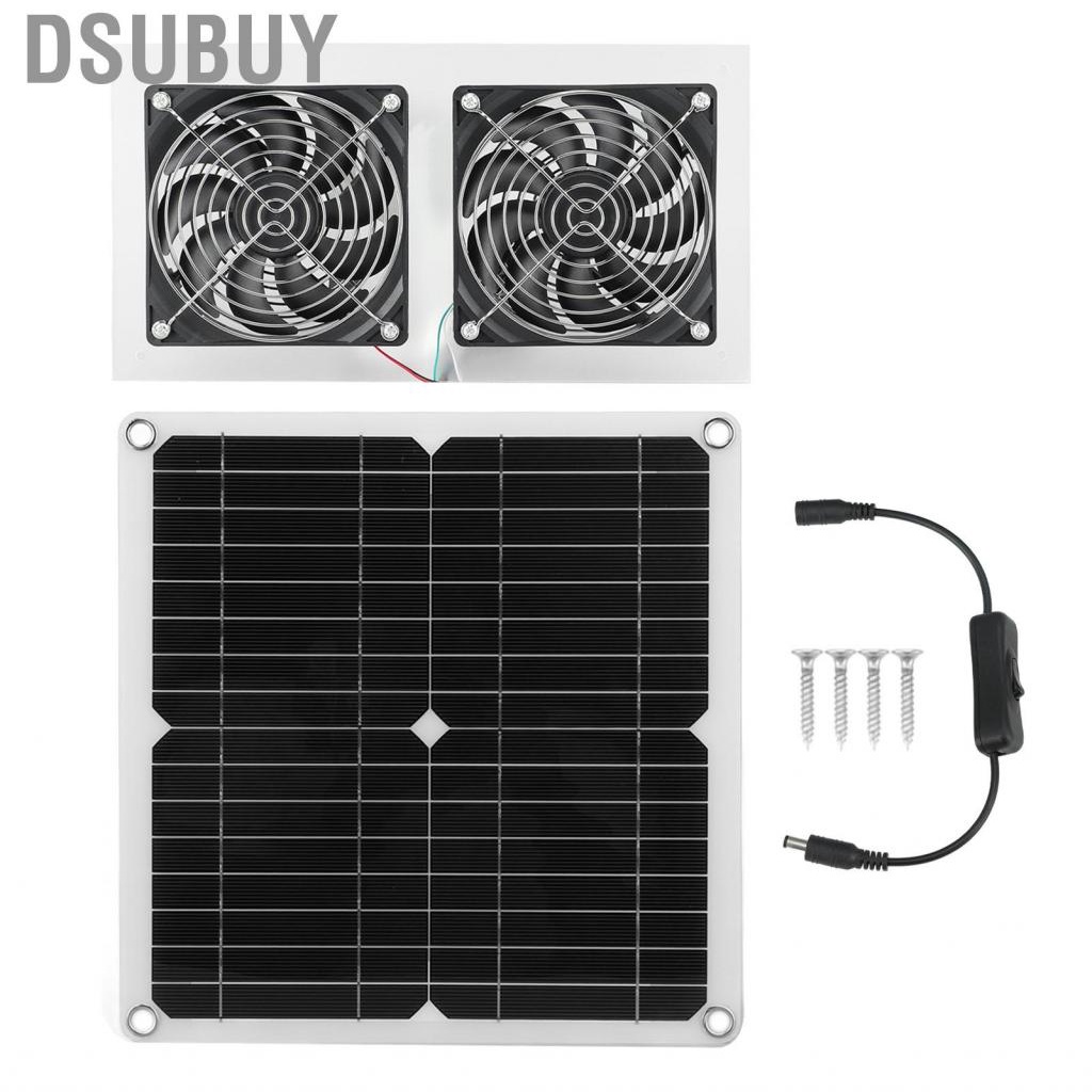 dsubuy-25w-solar-fan-powered-dual-kit-safe-low-noise-ipx65-efficient-double-mesh-guard-for-greenhouse-kennel