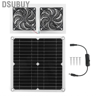 Dsubuy 25W Solar Fan  Powered Dual Kit Safe Low Noise IPX65  Efficient Double Mesh Guard for Greenhouse Kennel