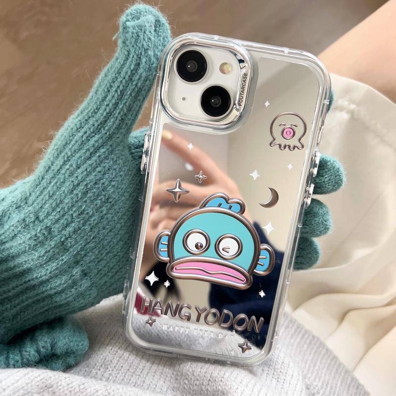 เคสป้องกันโทรศัพท์มือถือกระจก-ลายการ์ตูนปลาการ์ตูนน่ารัก-สําหรับ-iphone-15-pro-max-14-pro-13-pro-max-12-pro-11