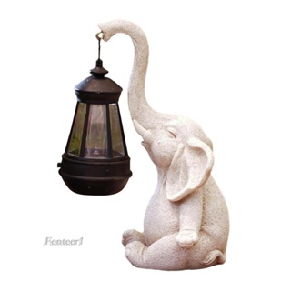 [Fenteer1] โคมไฟ รูปช้าง พลังงานแสงอาทิตย์ สร้างสรรค์ สําหรับตกแต่งสวน กลางแจ้ง