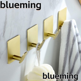 Blueming2 ตะขอแขวนผ้าขนหนู สเตนเลส มีกาวในตัว กันน้ํา สีทอง สําหรับห้องครัว ห้องน้ํา 4 แพ็ค