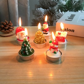 Christmas_ เทียนซานตาคลอส สโนว์แมน อเนกประสงค์ สําหรับตกแต่งคริสต์มาส 1 กล่อง