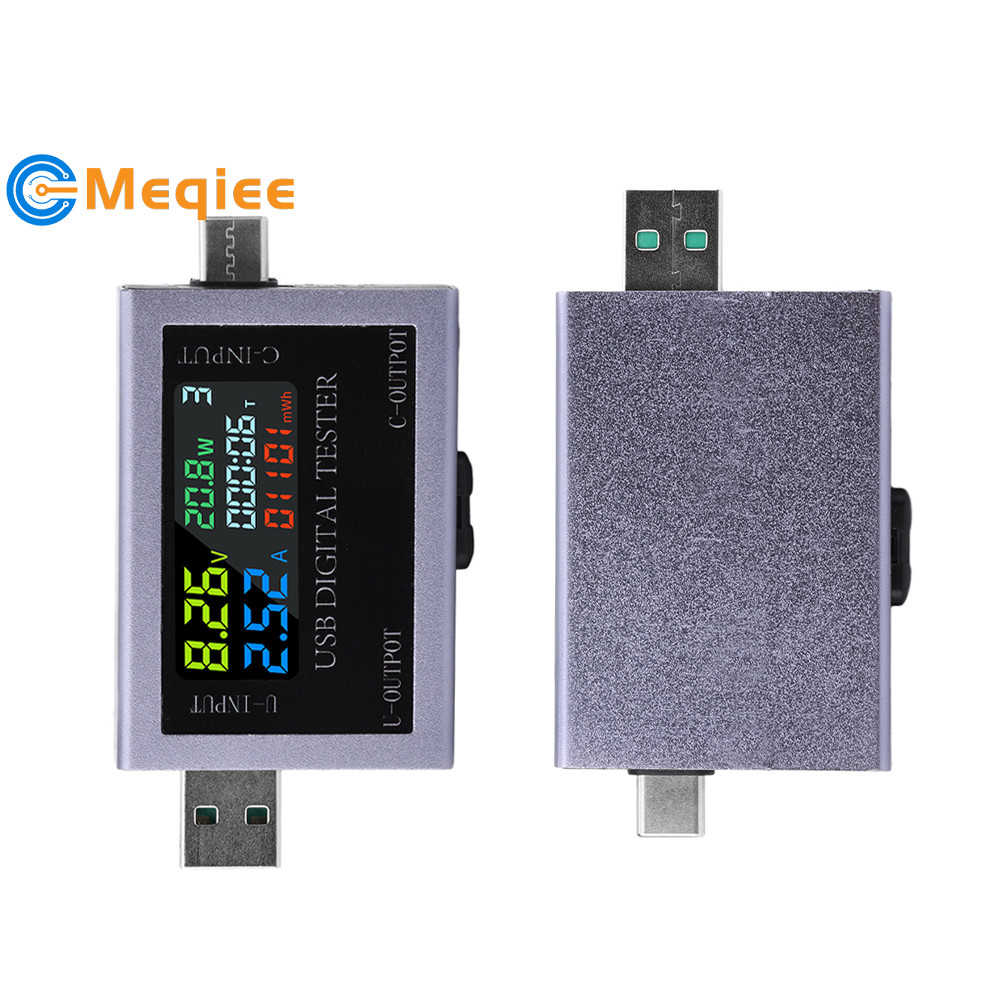 USB-C Power Meter Tester | Monitor Voltage, Current, Capacity For 4.5-50V Devices