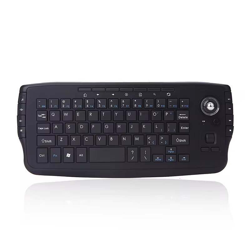 Jomaa Wireless trackball Keyboard 2.4G Mini Keyboard Music Ergonomic Keyboard พร้อมแทร็กบอลและล้อเลื่อน