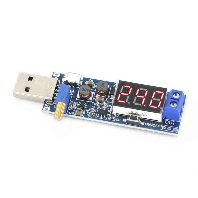 DC-DC USB Booster แหล่งจ่ายไฟโมดูลควบคุมแรงดันไฟฟ้า 5V ถึง 3.3V 9V 12V ...