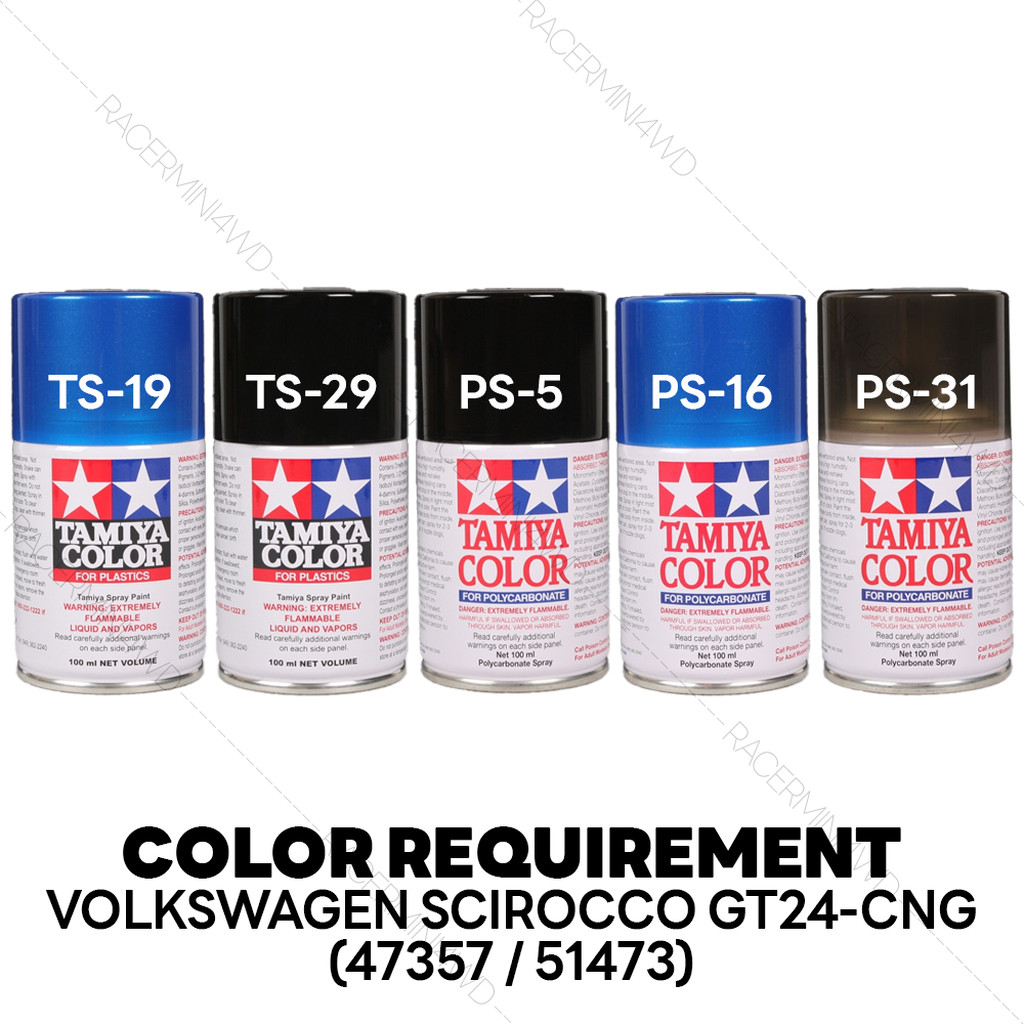 TAMIYA 1/10 Volkswagen Scirocco GT24-CNG Body Parts Set (257mm) 51473 ...
