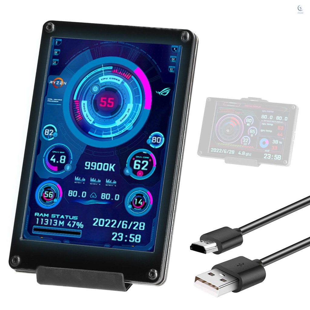 3.5 นิ้ว IPS LCD Monitor จอแสดงผลคอมพิวเตอร์ CPU GPU การตรวจสอบ Sub ...