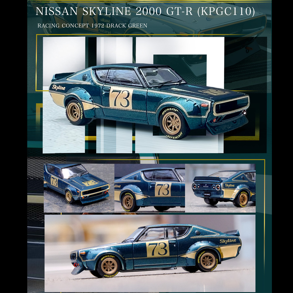 Miniature NISSAN Skyline 2000 GT-R (KPGC110) Rouge - INNO 1:64 - Modèle Neuf Collection