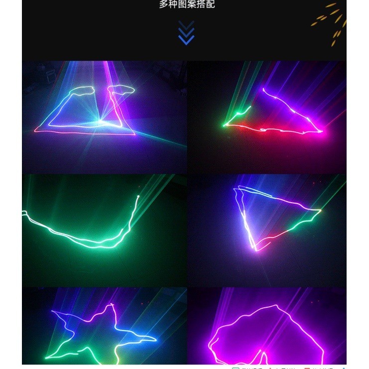 7 สี RGB เลเซอร์ไฟเวที ไฟรูปแบบ Laser Beam Line Scanner ไฟปาร์ตี้ DJ ...