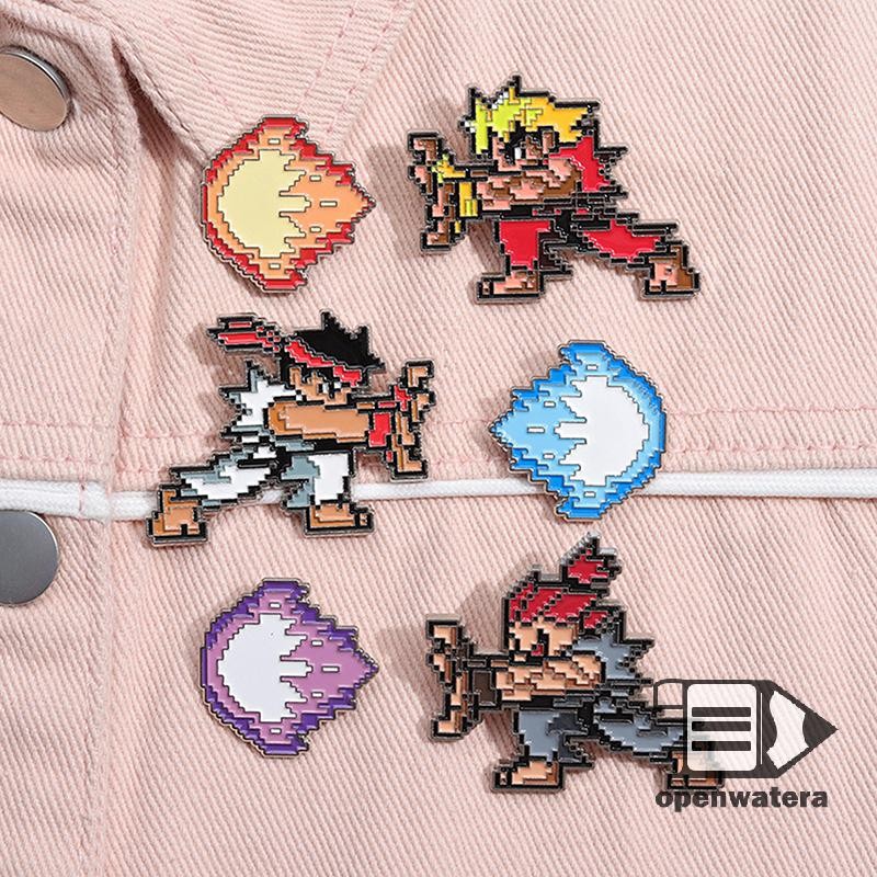 Goodgirlm1 Anime Street Fighter เคลือบ Pins Action Fighting เกมเข็มกลัด ...