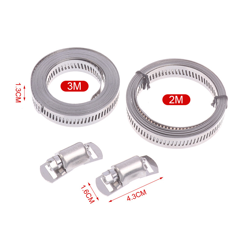 Qetyellow 12.7 มม.กว้างสแตนเลส 304 Worm Clamp ท่อสายรัด Fasteners ปรับ ...