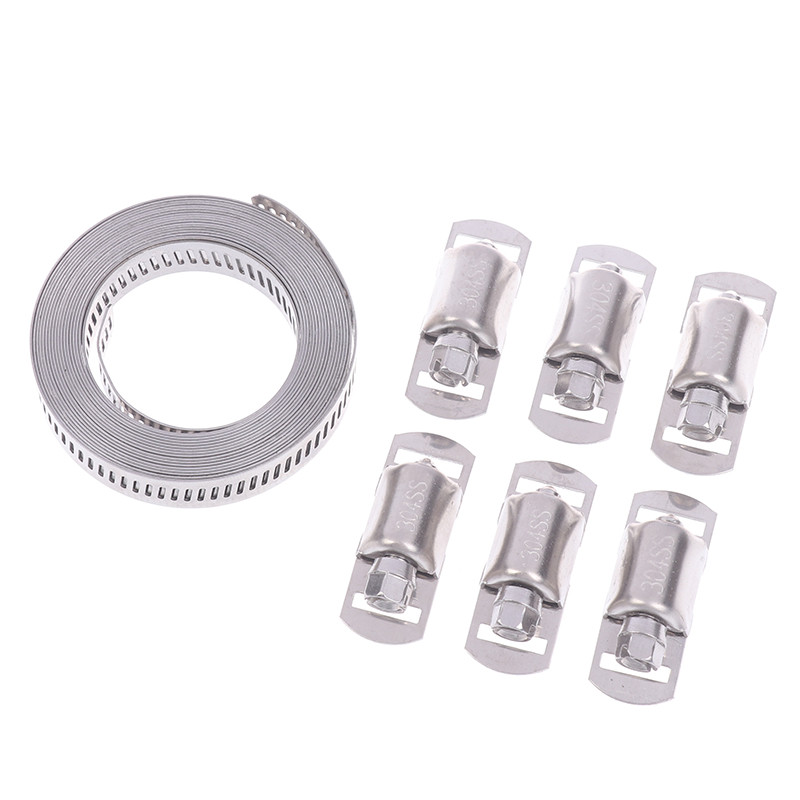 Qetyellow 12.7 มม.กว้างสแตนเลส 304 Worm Clamp ท่อสายรัด Fasteners ปรับ ...