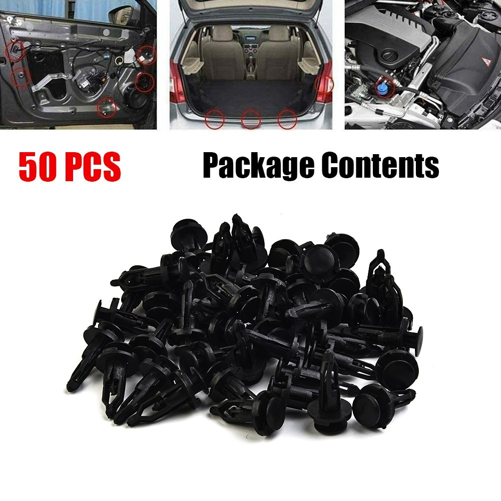 Whoops ~ 50X Car Fastener คลิปพลาสติก Push Pin Retainer Rivet แผงประตู ...