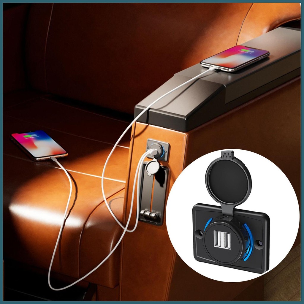 RV USB Outlet Wall Mount ขนาดเล็ก RV พอร์ต USB แผง RV ชาร์จโทรศัพท์รถ ...