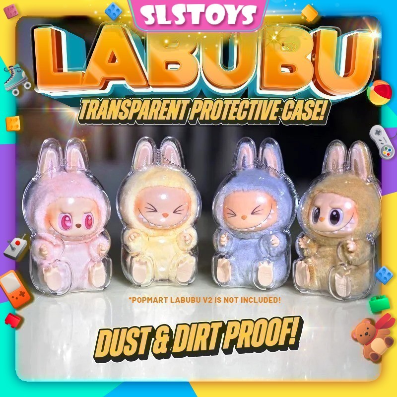 Popmart Labubu V1 V2 เคสใสป้องกันฝุ่น Anti Scratch Dirt Resistance PVC ...