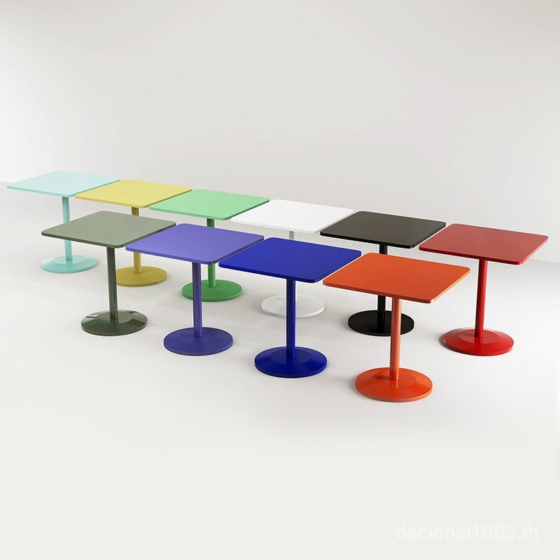 Colorful Square Table, Iron Coffee Table, Milk Tea Table, Balcony ...