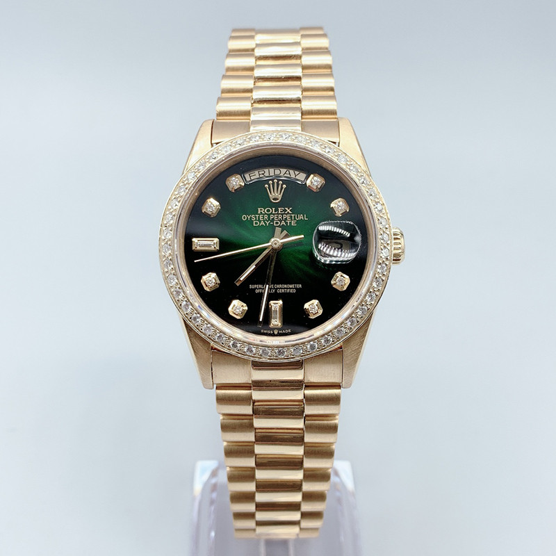 R.rolexess นาฬิกาผู้ชายปฏิทินรายสัปดาห์ประเภททองกลับเพชรนาฬิกากลไก ...