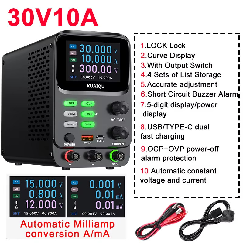 Amazon.co.jp: RUZIZAO 超小型 安定化電源0~30V 0~10A 150W 定電力 3桁
