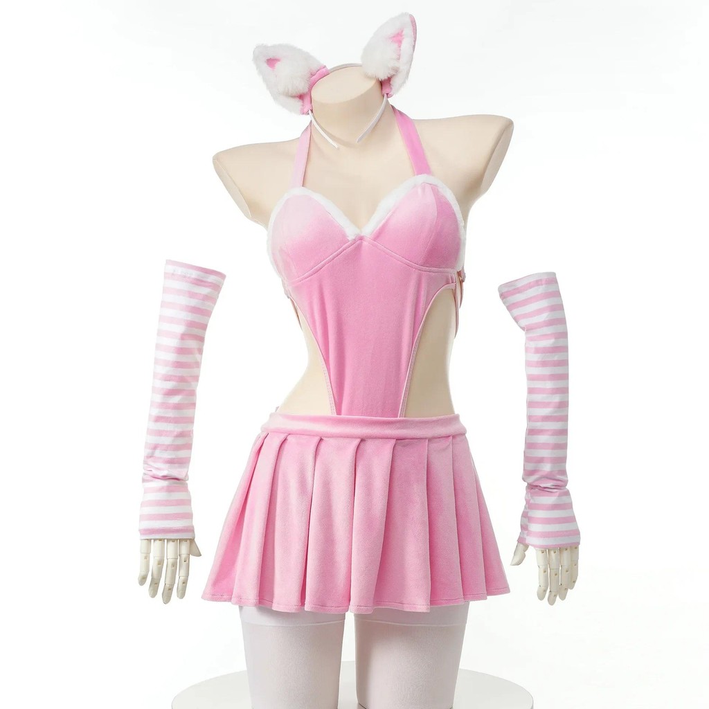 GSexy Bunny Girl Cosplay Outfit For Women Kawaii Cat Costumes Halter  Japanese uniform One Piece Bodysuit and skirt Porno | Shopee Thailand
