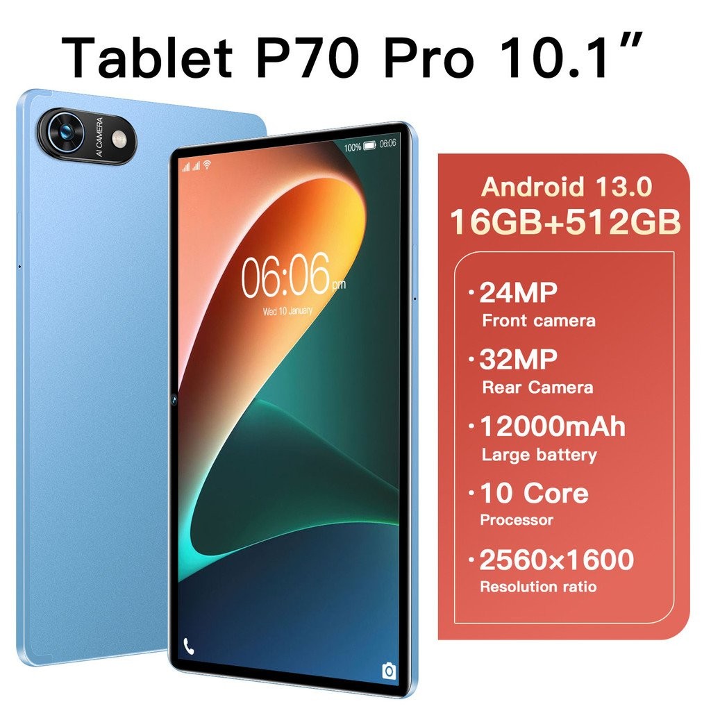 แท็บเล็ตใหม่ P70 16+512G Android 34 ซม. HD | Shopee Thailand