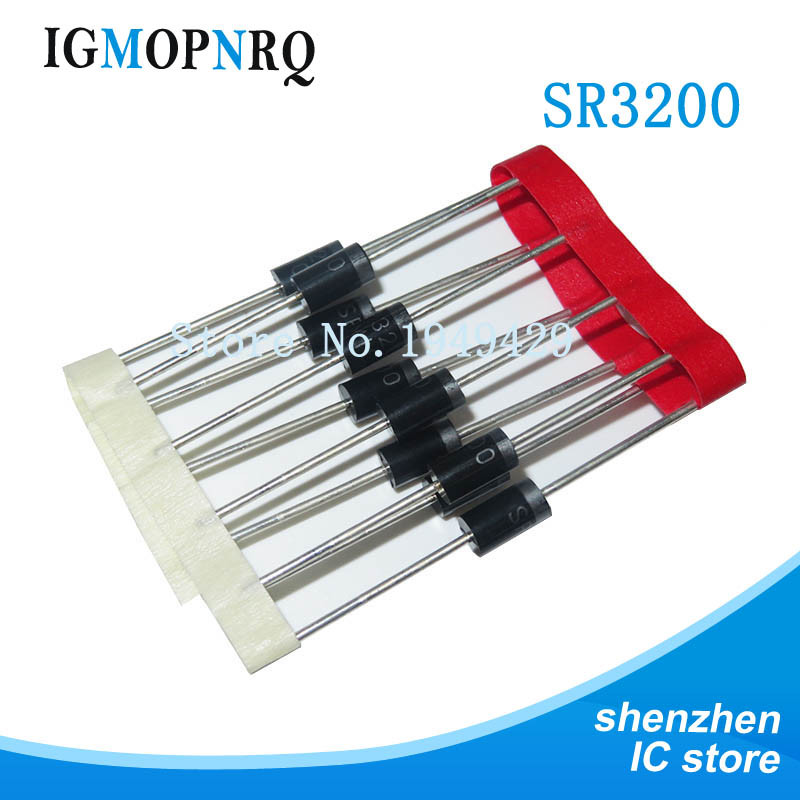 100pcs SR3200 SB3200 Schottky Diodes – 3A 200V DIP – New, Unbranded/Generic