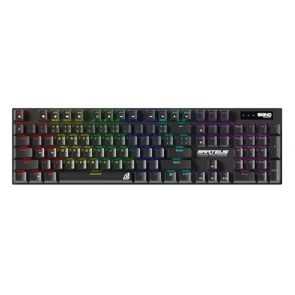 SB Design Square คีย์บอร์ดเกมมิ่ง SIGNO MARTEUS KB-721-R สีดำ (Otemu ...