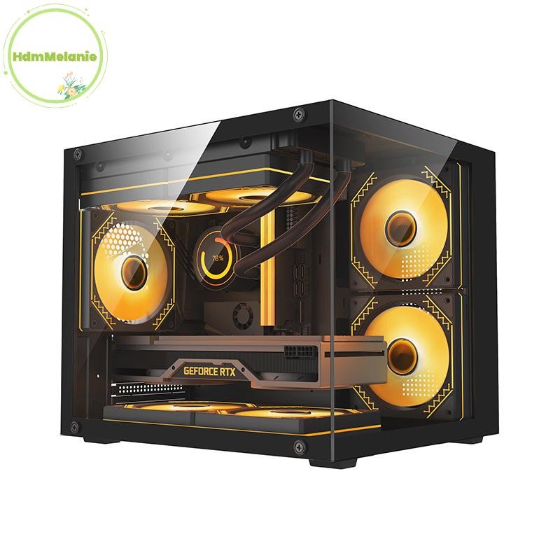 HDMM Mini โปร่งใสคอมพิวเตอร์เดสก์ท็อป PC Tower สําหรับ M-ATX/ITX เมน ...