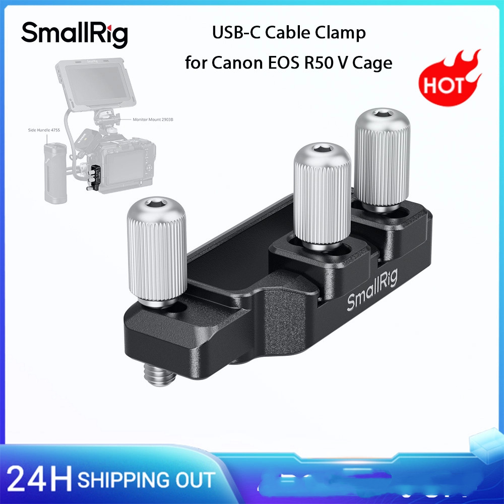 SmallRig EOS R50 V USB-C Cable Clamp สําหรับ HDMI สําหรับ Canon EOS R50 V กรง, เอนชัวร์การส่งข้อมูลที่เสถียร -5534