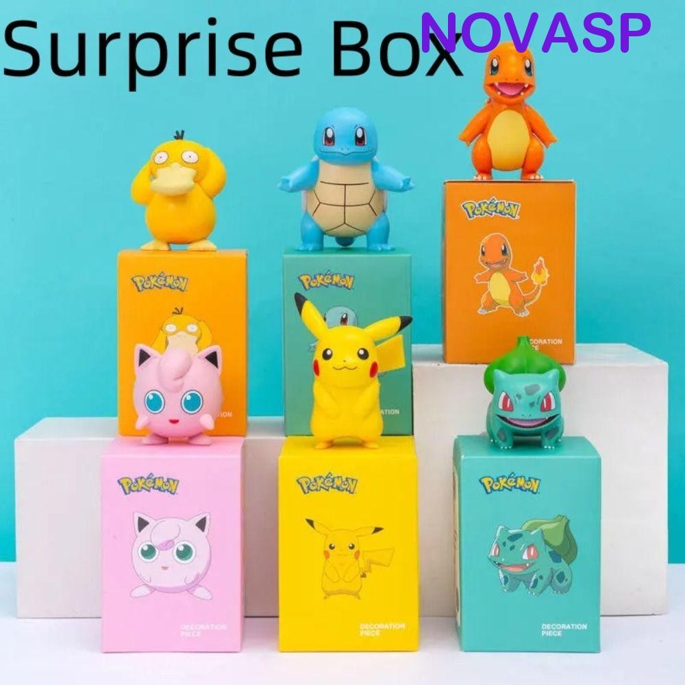 Novasp Pokemon อะนิเมะรูป,สุ่มประเภท Pikachu Pokemon รูปของเล่น, Mini ...