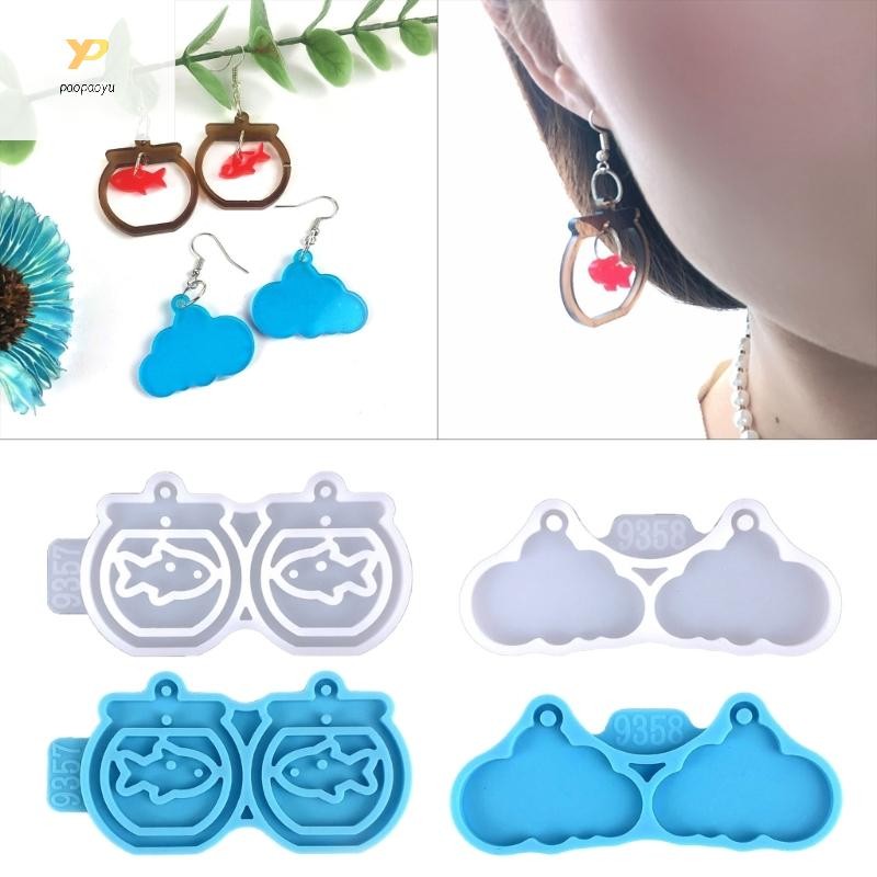 PPY Fishbowl Clouds ซิลิโคนจี้แม่พิมพ์ DIY อุปกรณ์ทำต่างหูสำหรับผู้หญิง ...