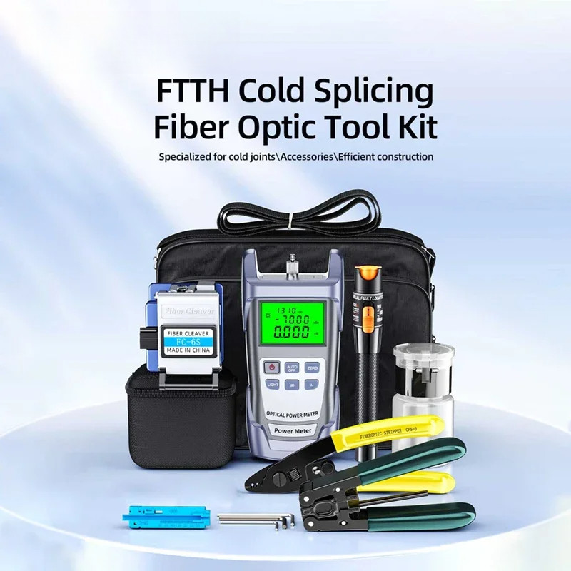 11 in 1 FTTH Fiber Optic Tool Kit -70 ~ + 10dBm Optical Power Meter ...