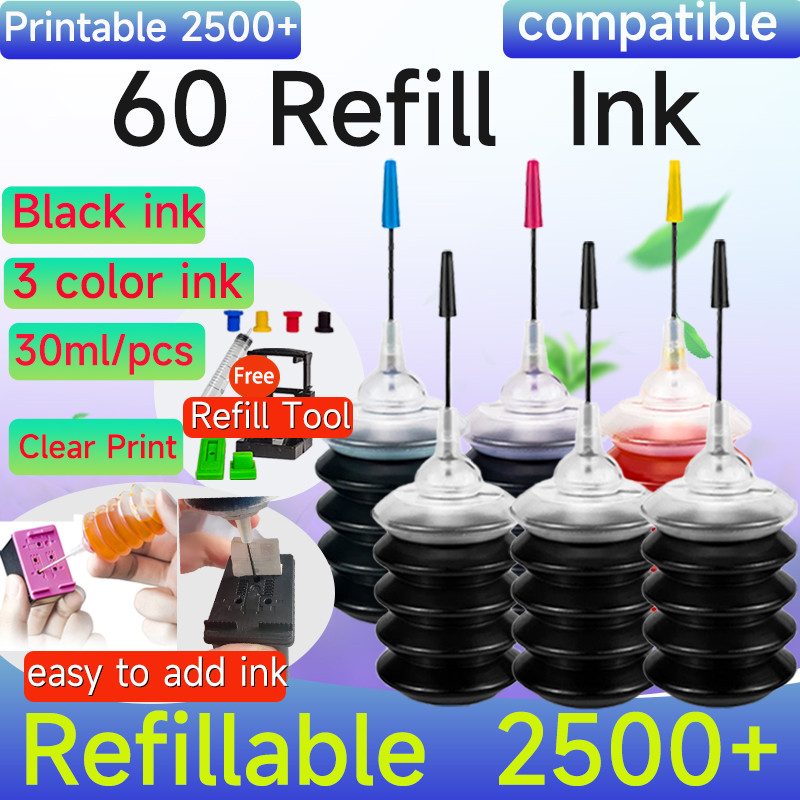 ใช้งานร่วมกับ hp 60xl หมึก hp60 สีดํา hp60xl หมึกเติมสําหรับ HP F4200 ...