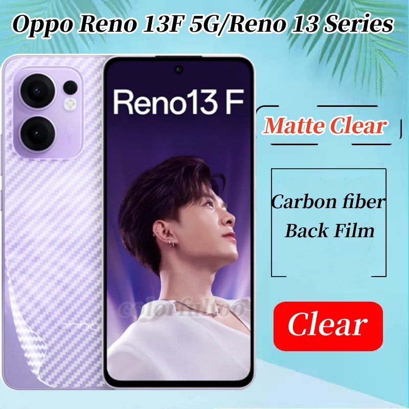 Oppo Reno 13F 3D Matte คาร์บอนไฟเบอร์โปร่งใสป้องกันหน้าจอด้านหลัง ...