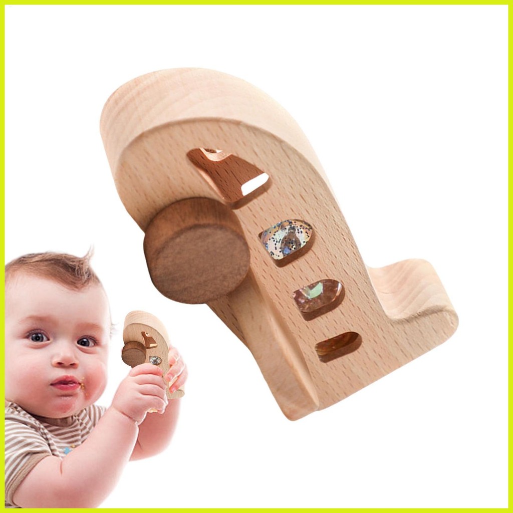 เครื่องบิน Rattle ตกแต่ง Chew Rattle ของเล่น Montessori Beech Rattle ...