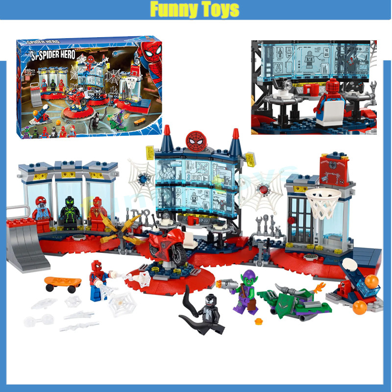 76175 โจมตีบน Spider Lair Building Blocks Spiderman Superhero ของเล่น ...
