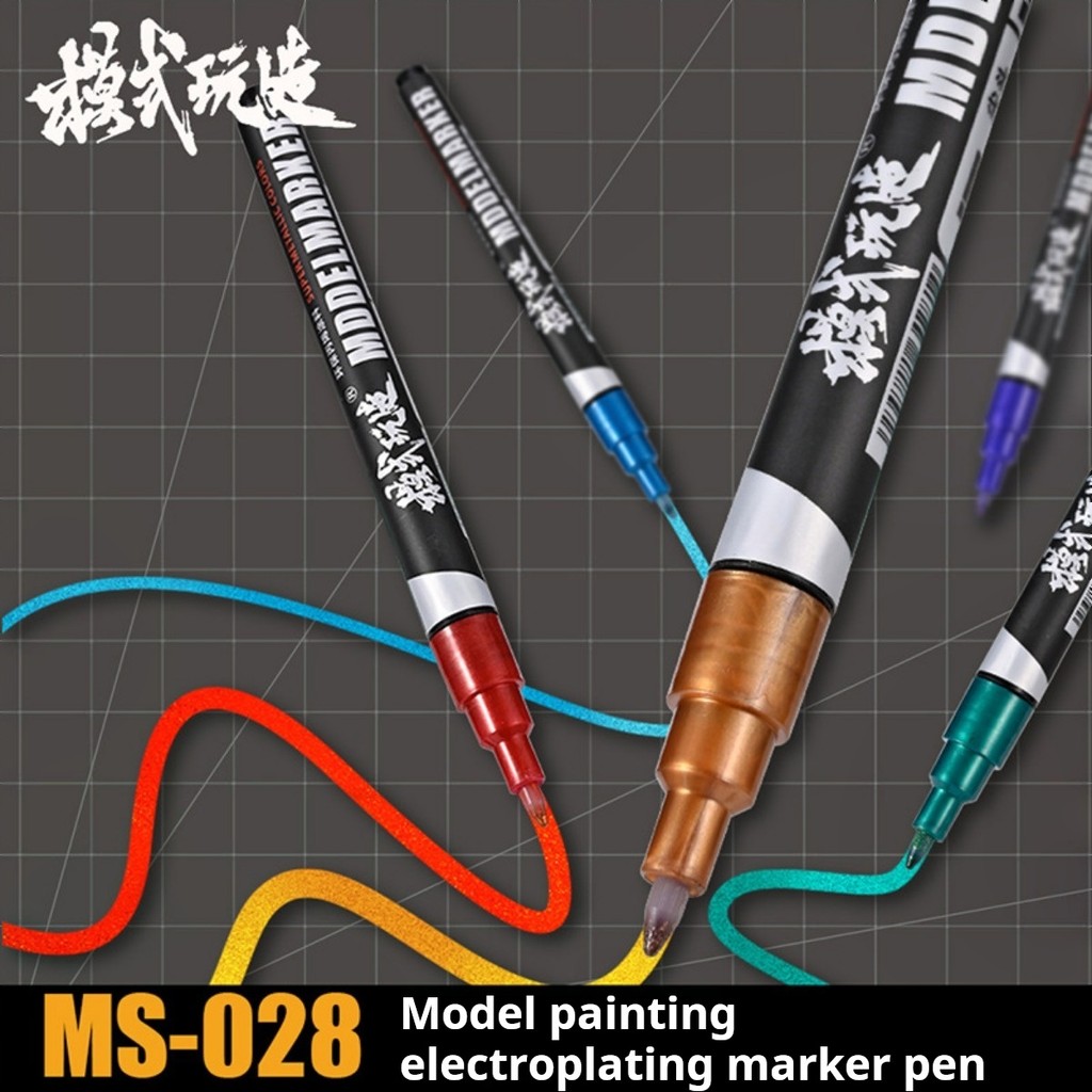 0.7 มม.Super Metallic Marker ปากกา MS028 EX001-EX009 สําหรับ Gundam ...