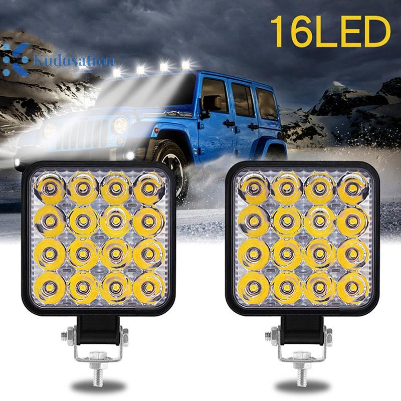 Kudosion รถ LED Bar Worklight MINI 16SMD รอบสแควร์ทํางาน 12V Auto Light ...