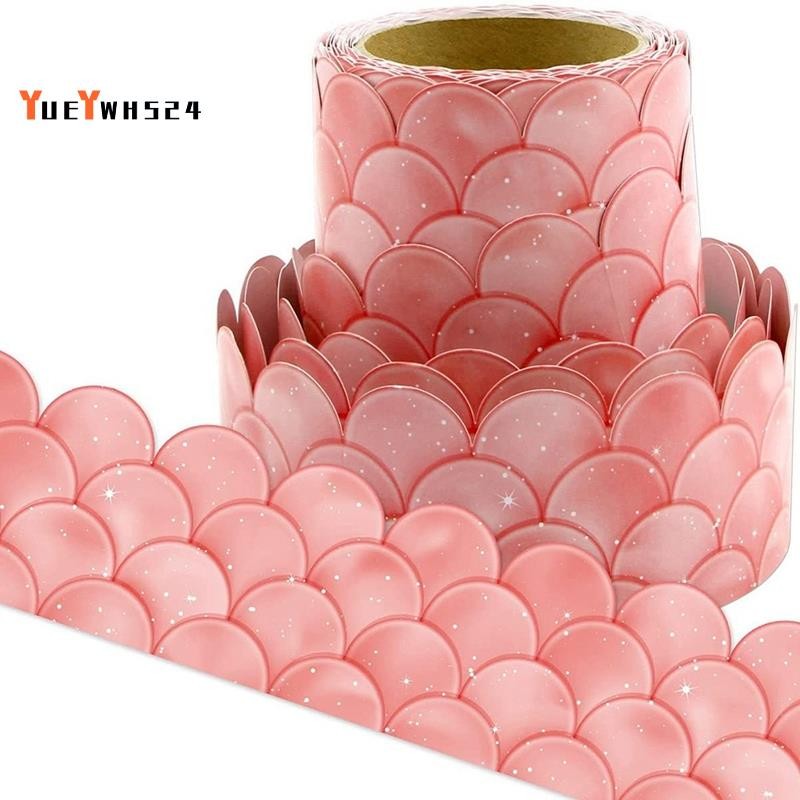 20M Ombre Scallops Bulletin Board Borders Rainbow Straight Borders ห้อง ...