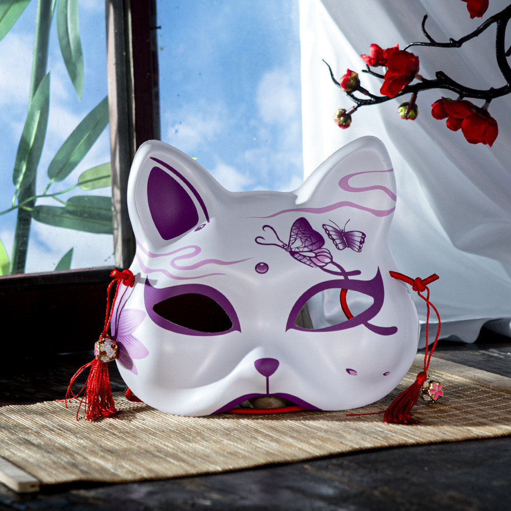 1 PC ญี่ปุ่น Kitsune Inu Boku Fox Cat คอสเพลย์น่ารักหน้ากากครึ่ง ...